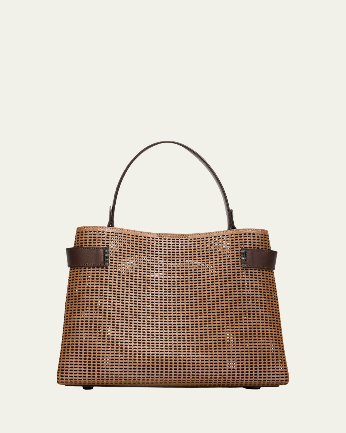 Brunello Cucinelli Essence Sparkling Leather Top-Handle Bag