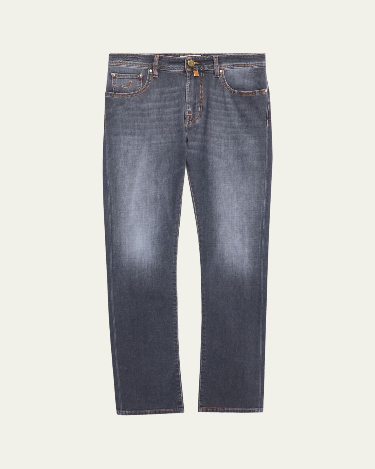 Jacob Cohen Men's Slim Straight-Leg Washed Black Denim Jeans