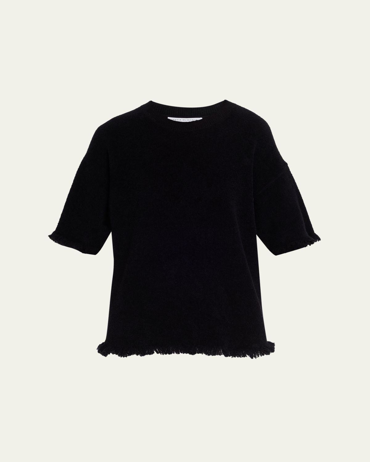 MARIA MCMANUS Drop-Shoulder Frayed Short-Sleeve T-Shirt