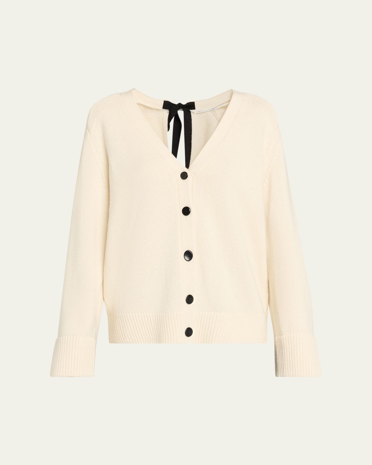 MARIA MCMANUS Ribbon Cashmere-Cotton V-Neck Cardigan