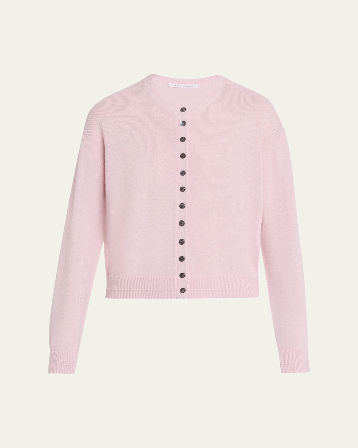 MARIA MCMANUS Tiny Button Cashmere Crewneck Cardigan