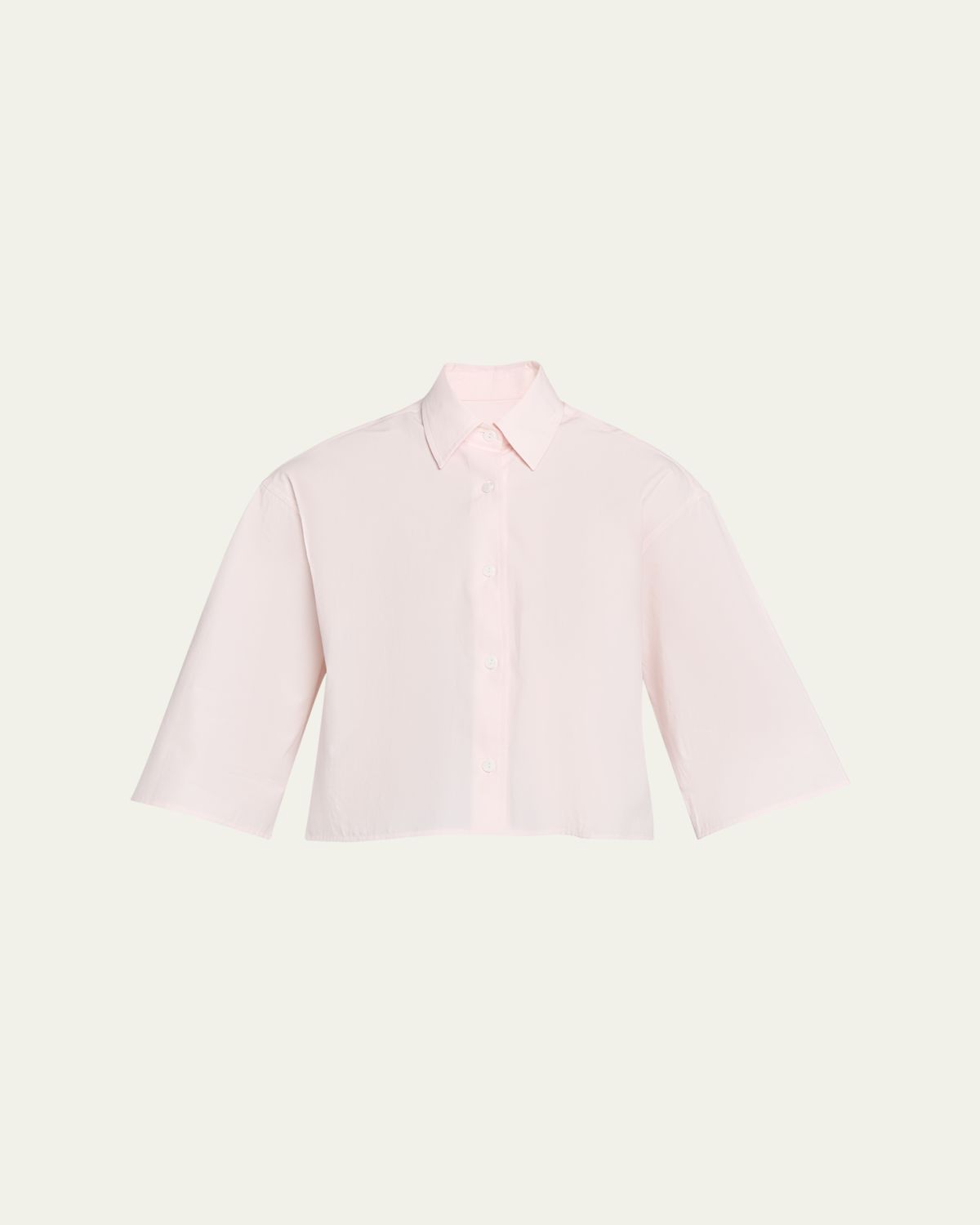 MARIA MCMANUS Short-Sleeve Cropped Button-Down Shirt