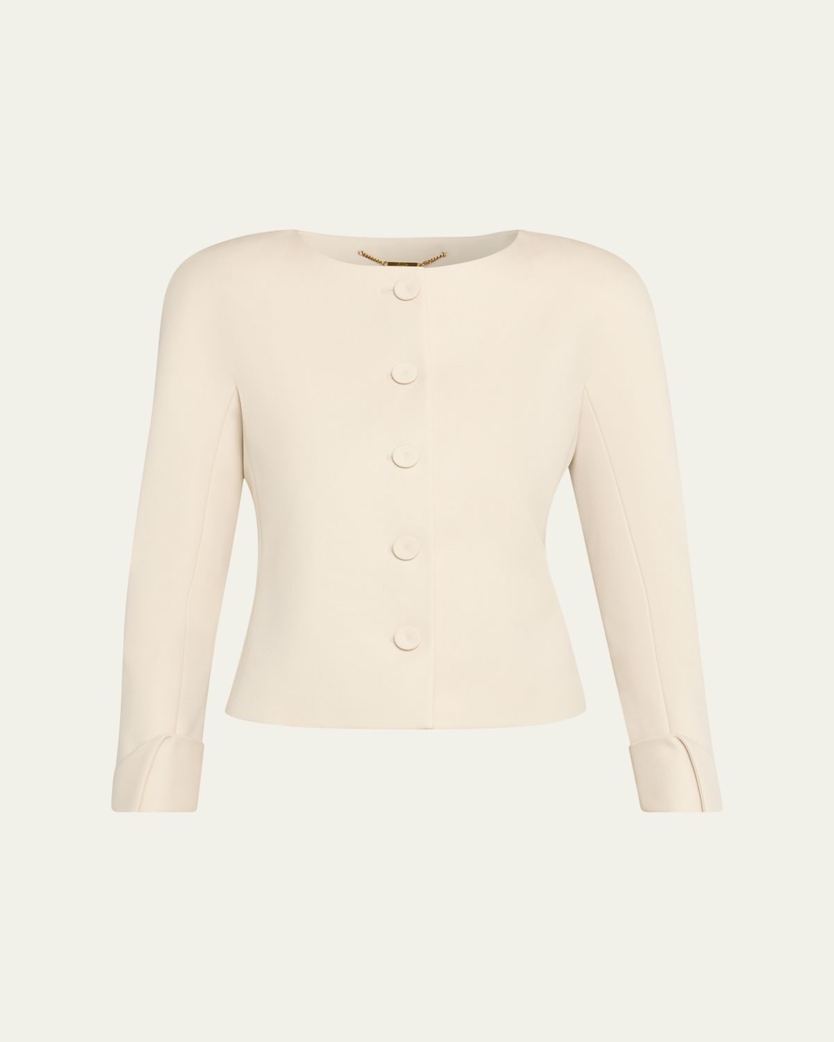 Chloe Exaggerated Shoulder Single-Breasted Collarless Jacket | Thumbnail 6 Chloe Exaggerated Shoulder Single-Breasted Collarless Jacket | Thumbnail 6