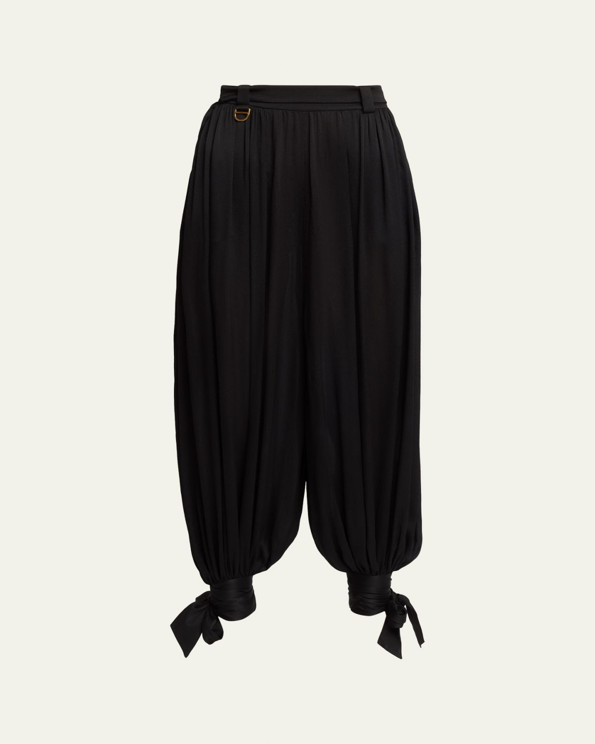 Chloe Silk Charmeuse Balloon-Leg Ankle Trousers