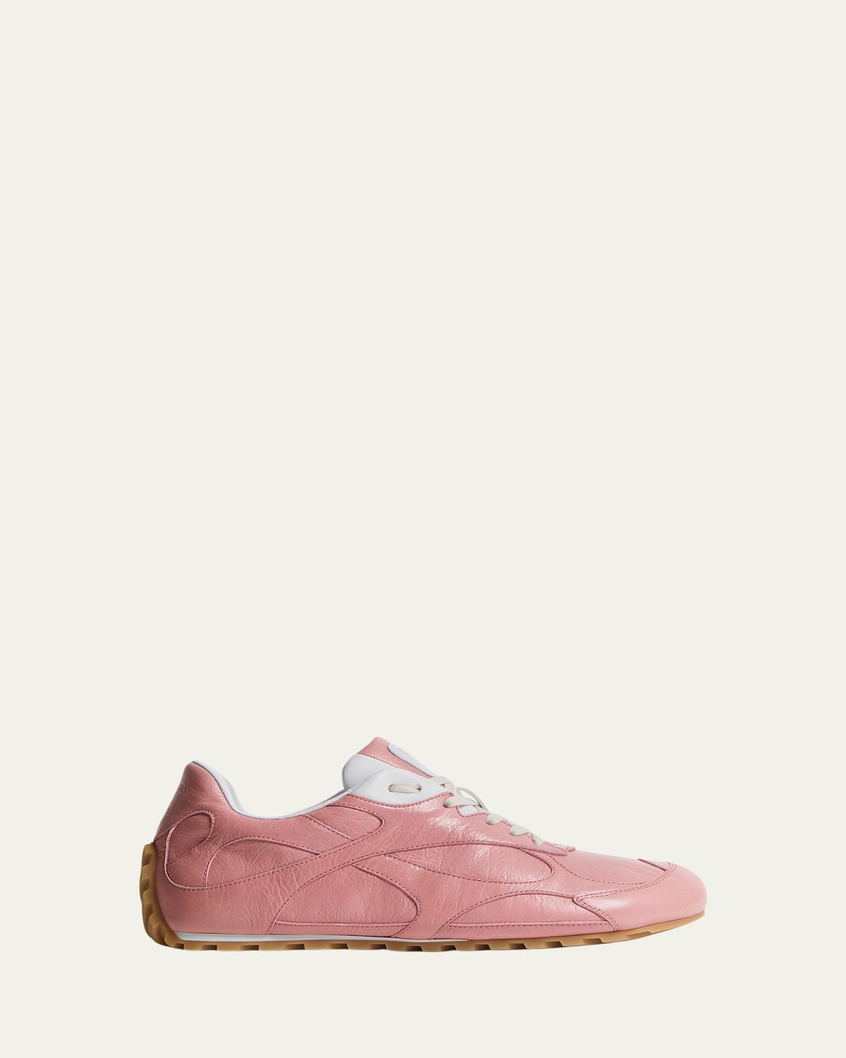 Bottega Veneta Men's Crinkle Leather Intreccio-Sole Low-Top Sneakers | Thumbnail 5 Bottega Veneta Men's Crinkle Leather Intreccio-Sole Low-Top Sneakers | Thumbnail 5