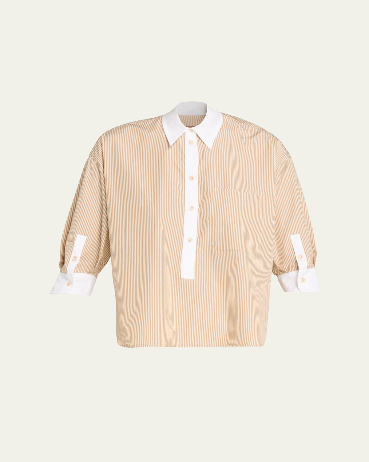 Jamie Haller The Popover Honey Stripe Cotton Poplin Shirt