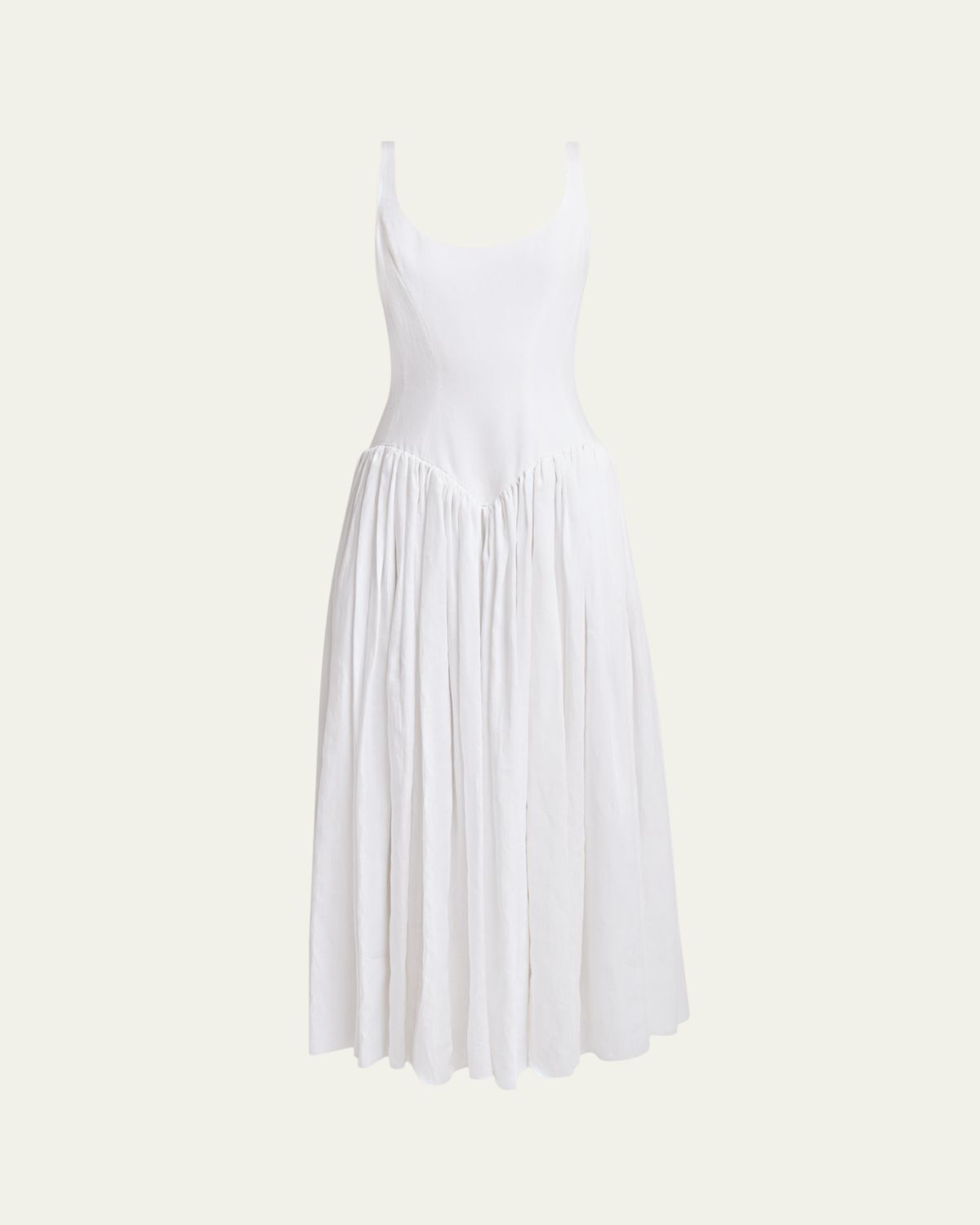 Gabriela Hearst Naia Sleeveless Linen Basque-Waist Maxi Dress