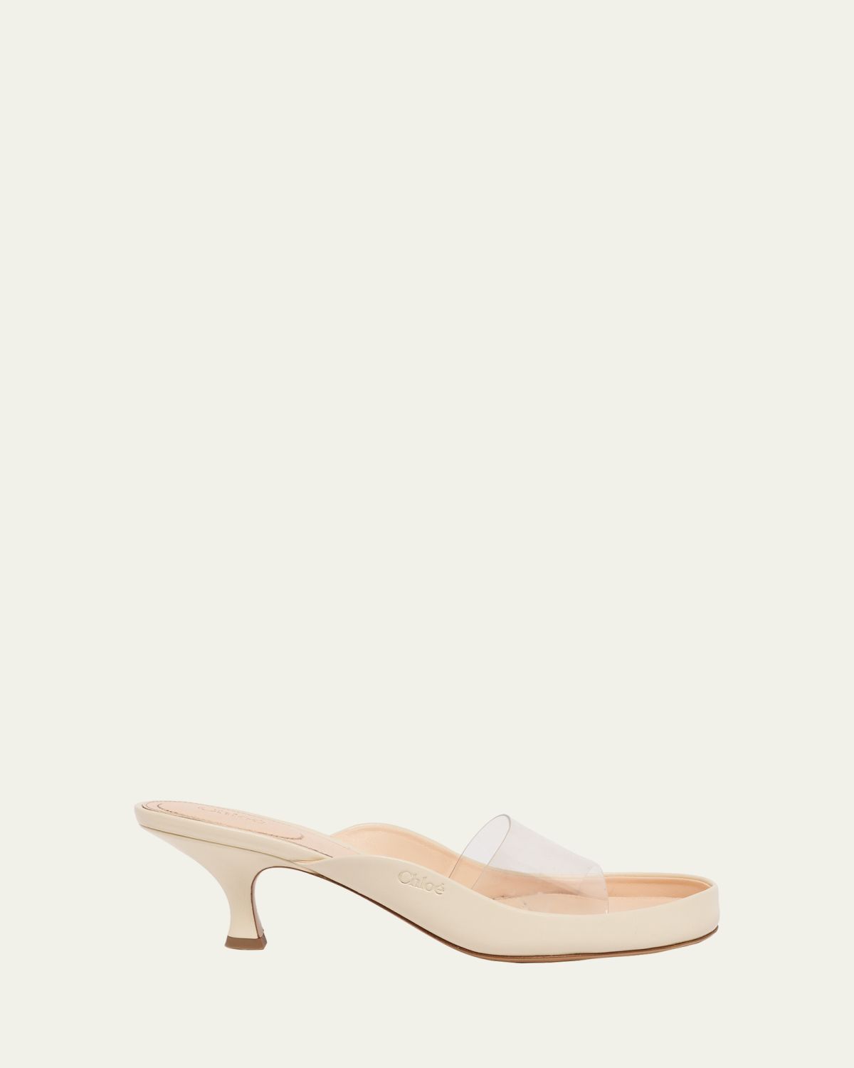 Chloe 55mm PVC Strap Leather Mule Sandals