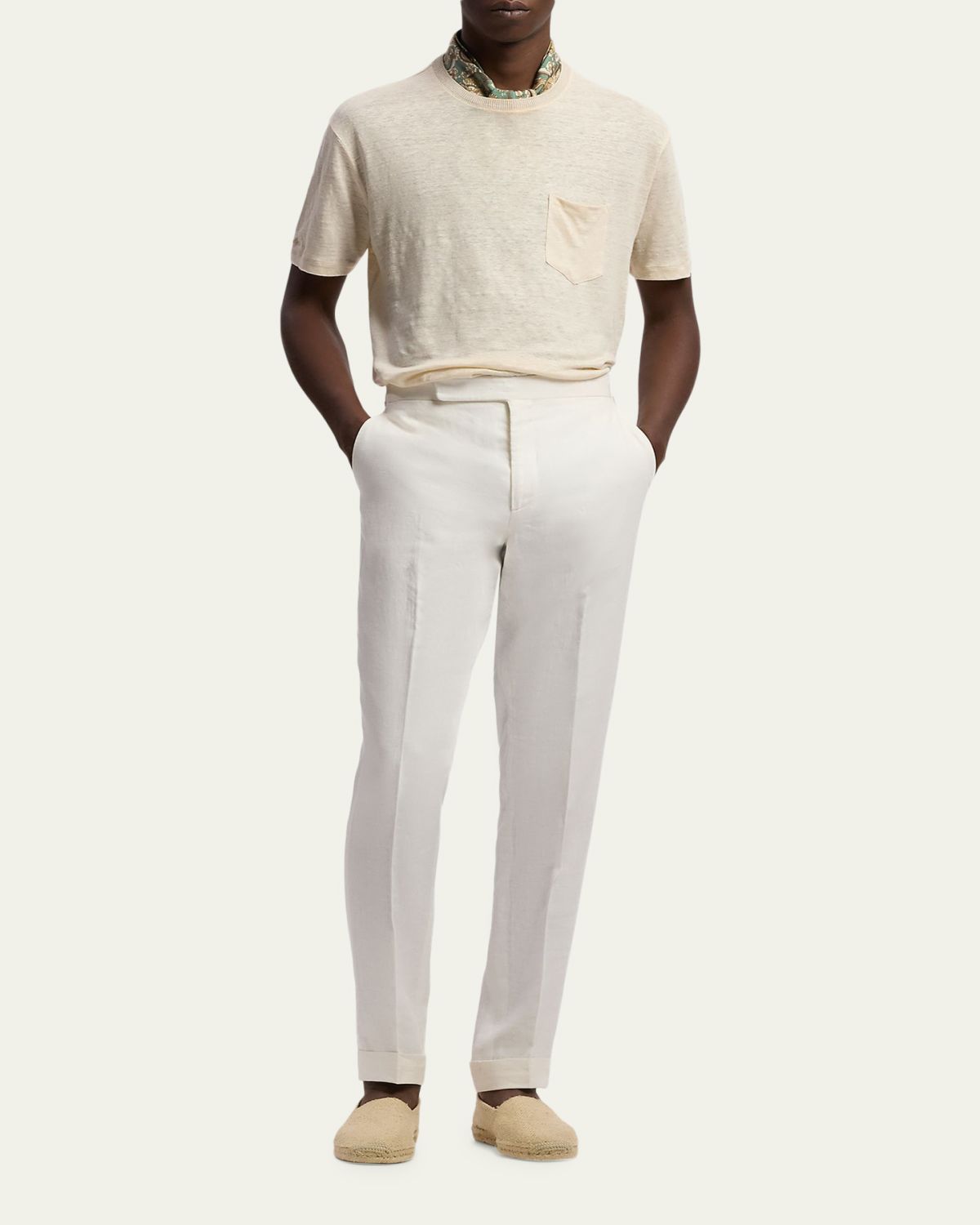 Ralph Lauren Purple Label Men's Linen Jersey Pocket T-Shirt | Thumbnail 2