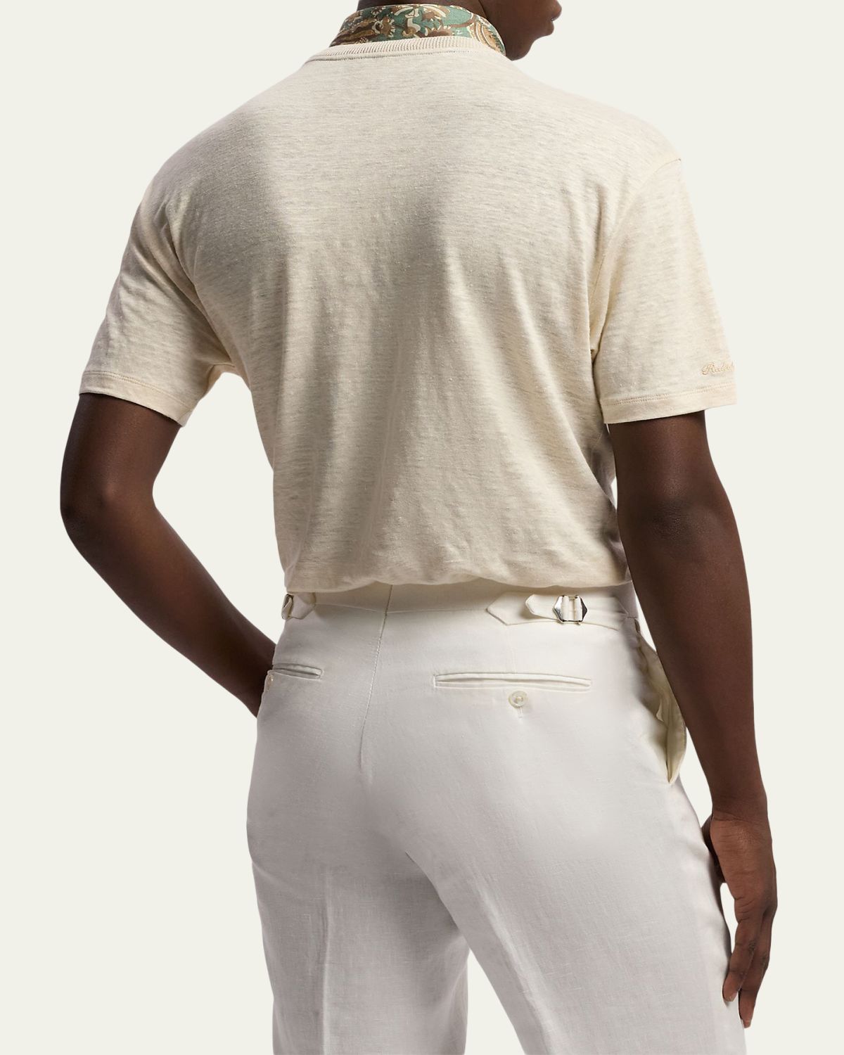 Ralph Lauren Purple Label Men's Linen Jersey Pocket T-Shirt | Thumbnail 3