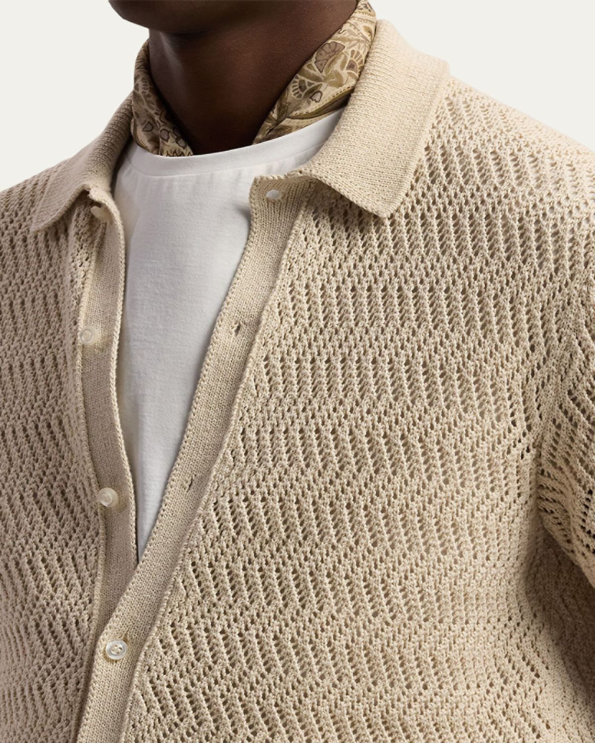Ralph Lauren Purple Label Textured Cotton Short-Sleeve Cardigan | Thumbnail 5