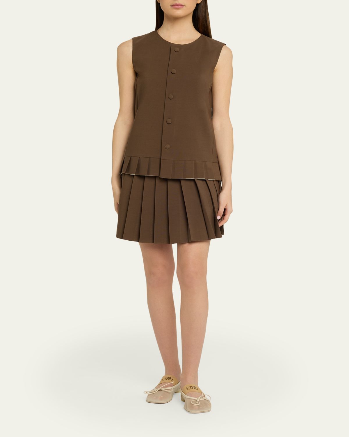 Maison Margiela Pleated Button-Front Top | Thumbnail 2