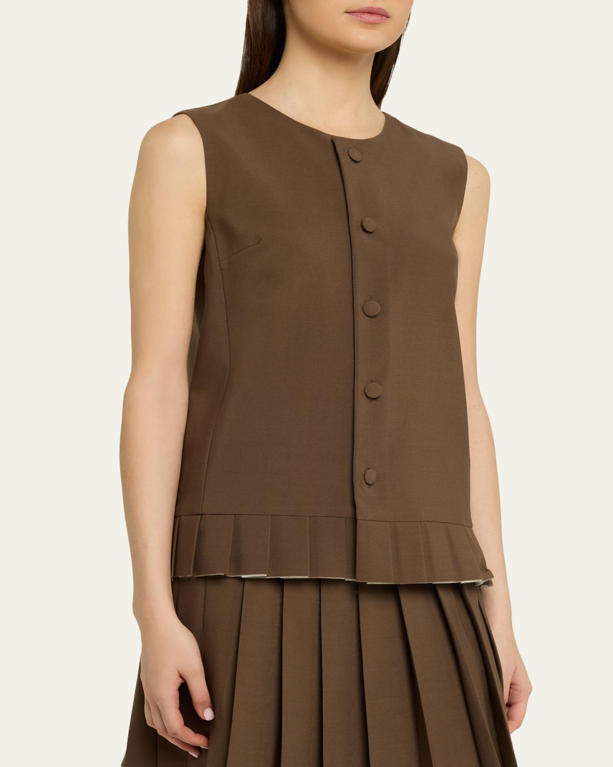 Maison Margiela Pleated Button-Front Top | Thumbnail 4