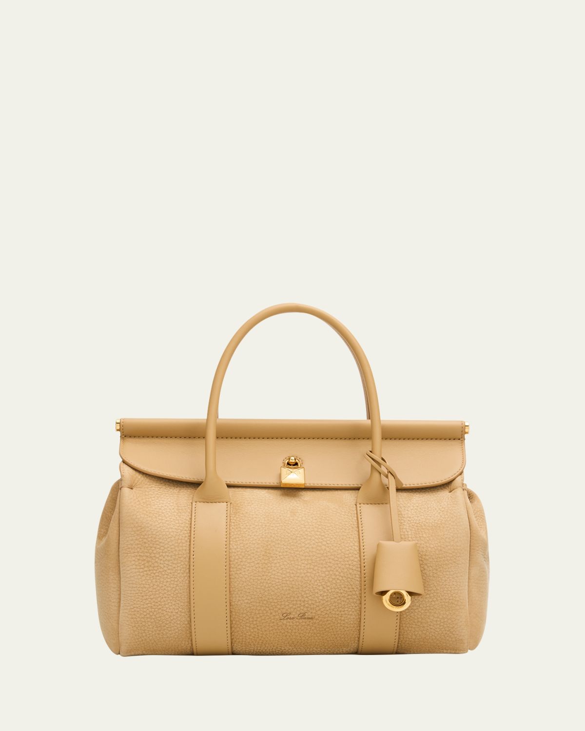 Loro Piana Loom L25 Grained Leather Top-Handle Bag