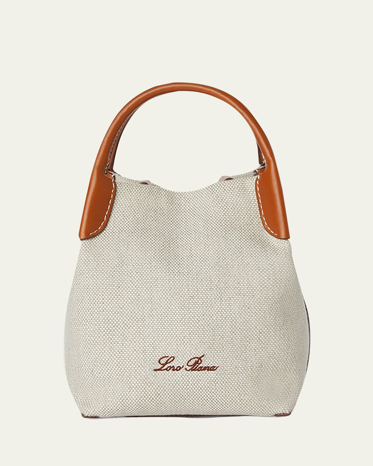 Loro Piana Bale Micro Linen-Cotton Canvas Crossbody Bag