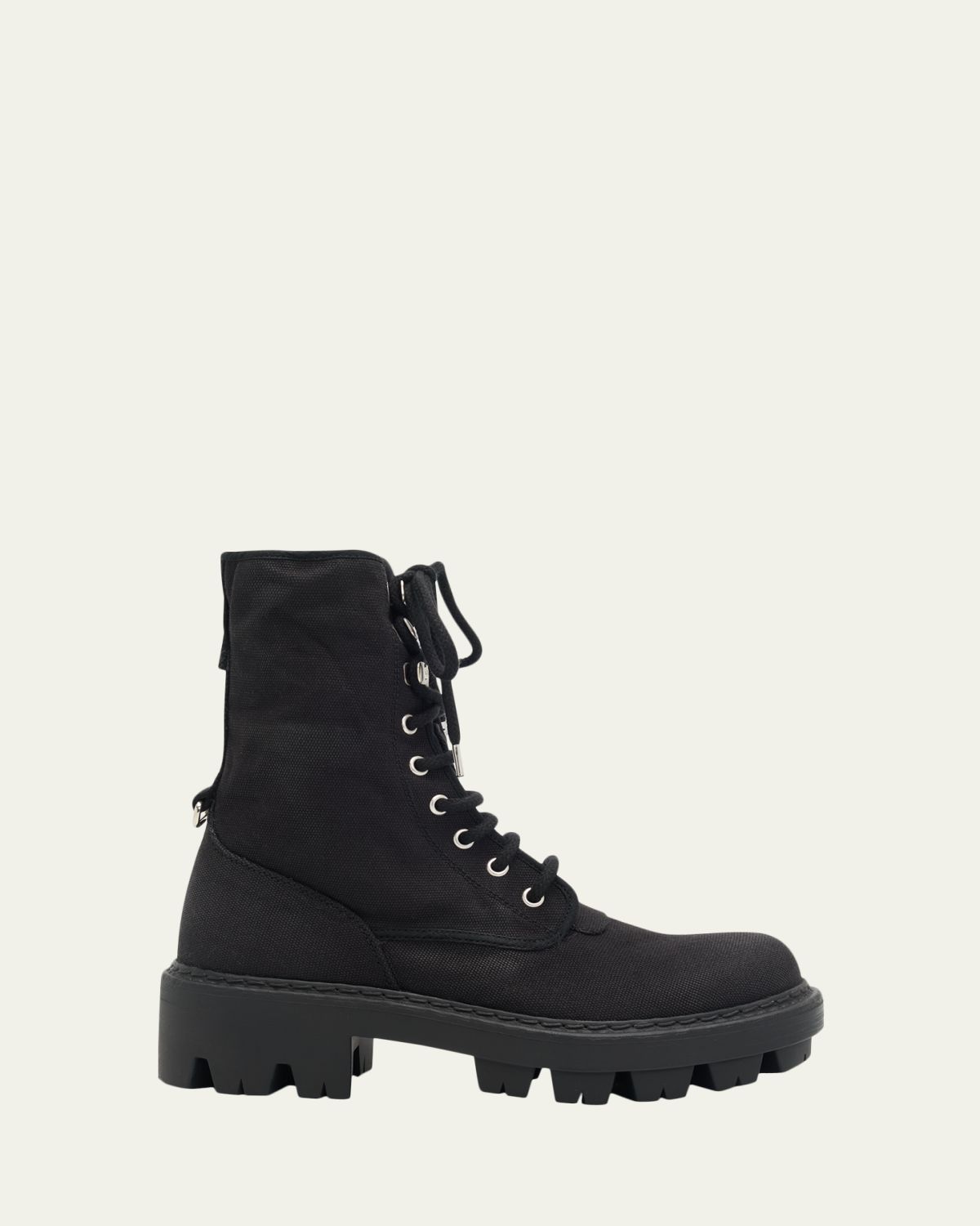 Prada Canvas Ankle Combat Boots