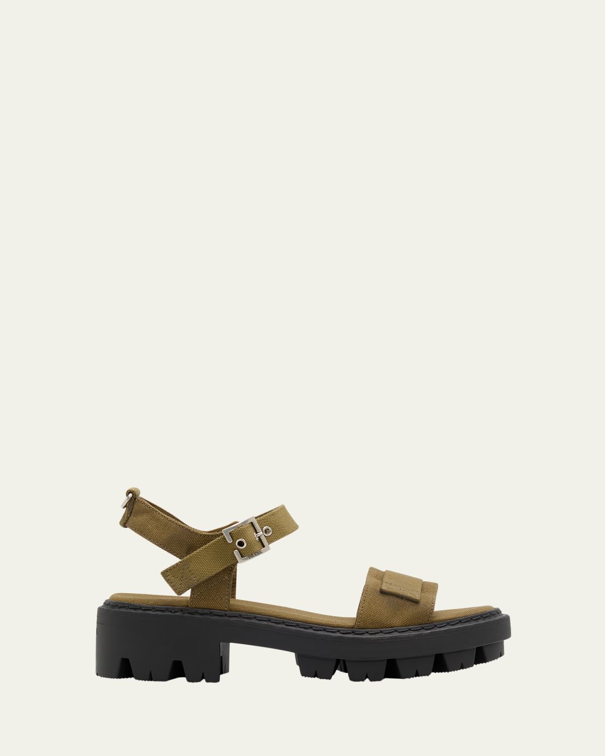Prada Canvas Platform Sandals
