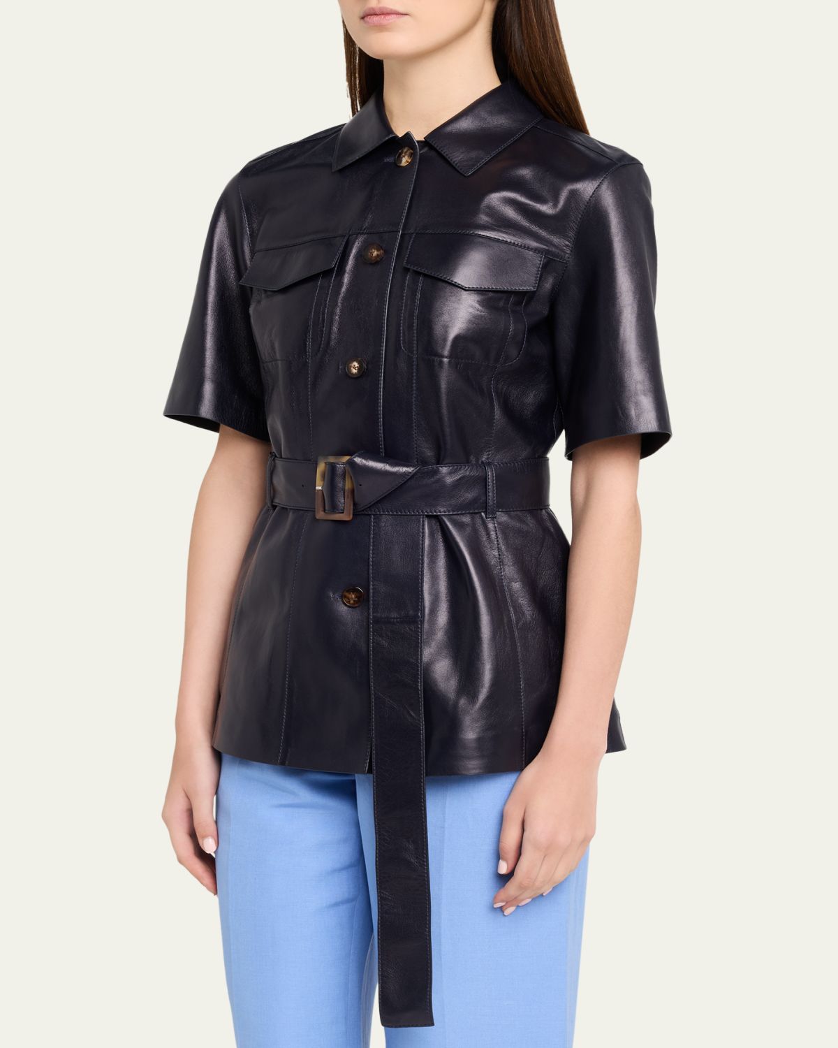 Lafayette 148 New York Belted Leather Jacket | Thumbnail 4 Lafayette 148 New York Belted Leather Jacket | Thumbnail 4