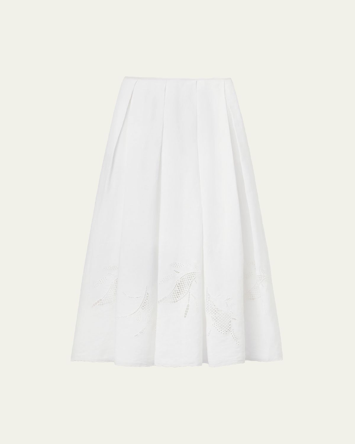 Lafayette 148 New York Pleated Cutout Embroidered Linen Maxi Skirt | Thumbnail 6 Lafayette 148 New York Pleated Cutout Embroidered Linen Maxi Skirt | Thumbnail 6
