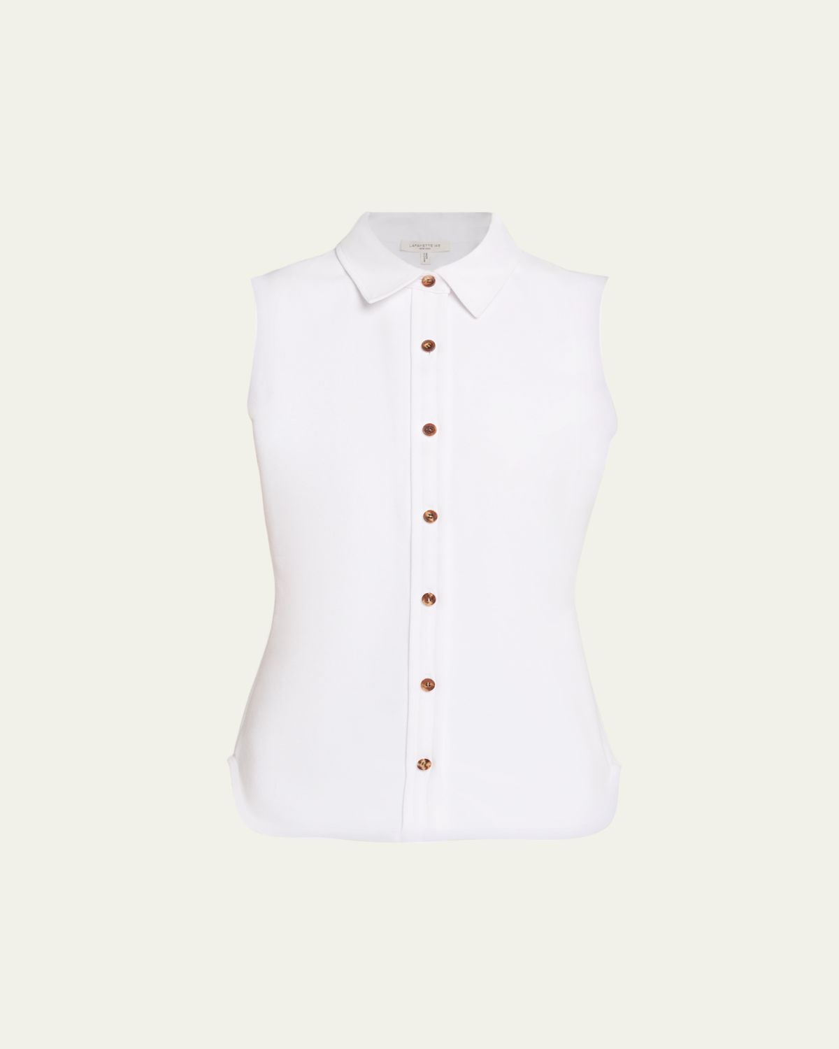 Lafayette 148 New York Sleeveless Cotton Pique Shirt | Thumbnail 6 Lafayette 148 New York Sleeveless Cotton Pique Shirt | Thumbnail 6