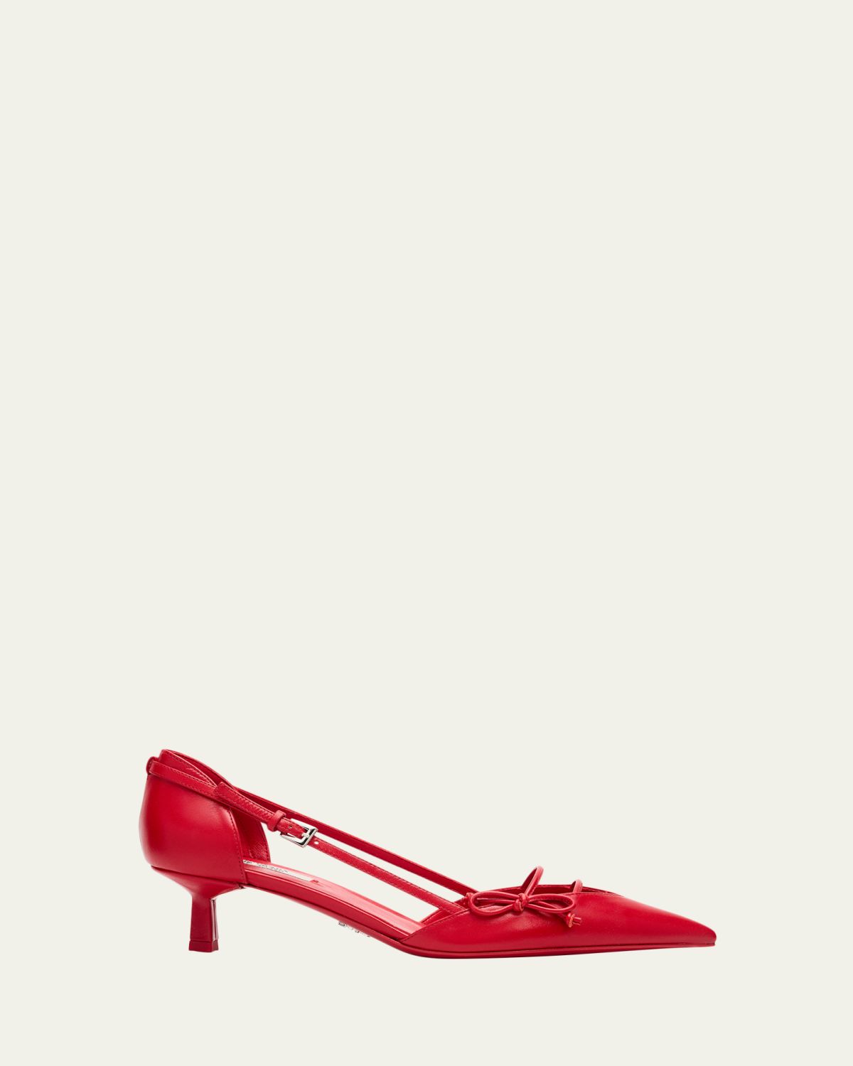 Prada 45mm Leather Bow Pumps