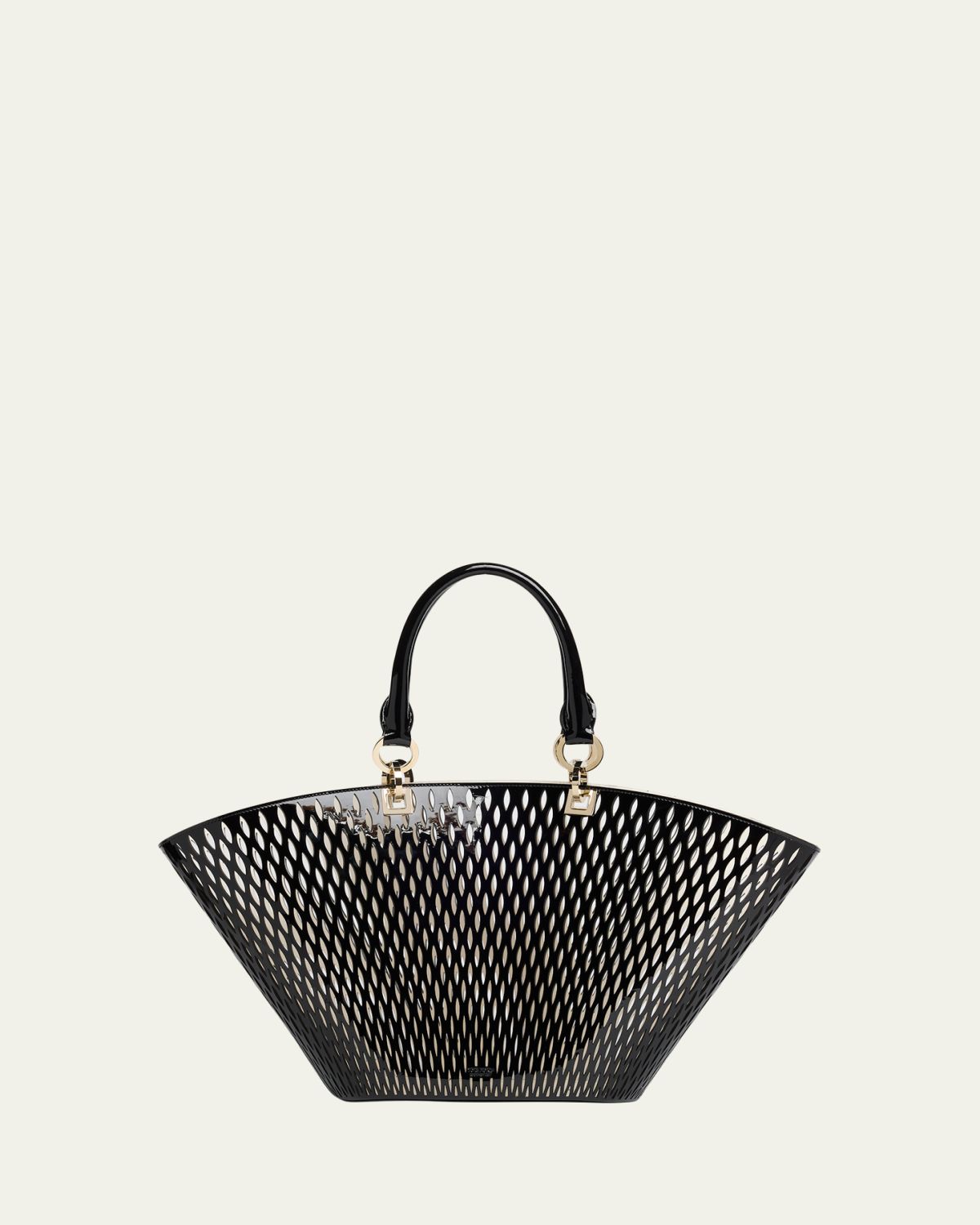 TOM FORD Cut Out Patent Leather Medium Tote Bag