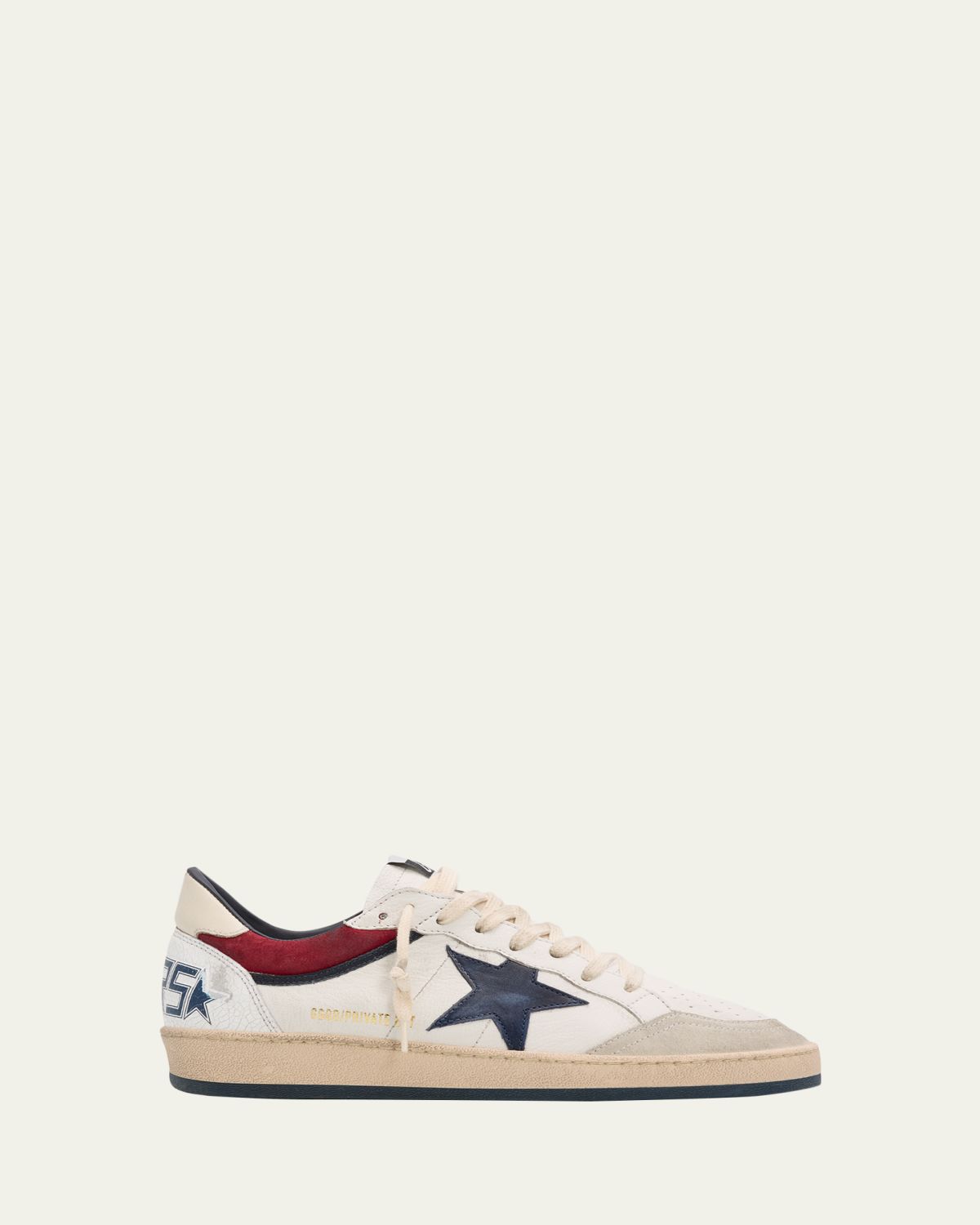 Golden Goose Men's Ballstar Leather and Suede Low-Top Sneakers