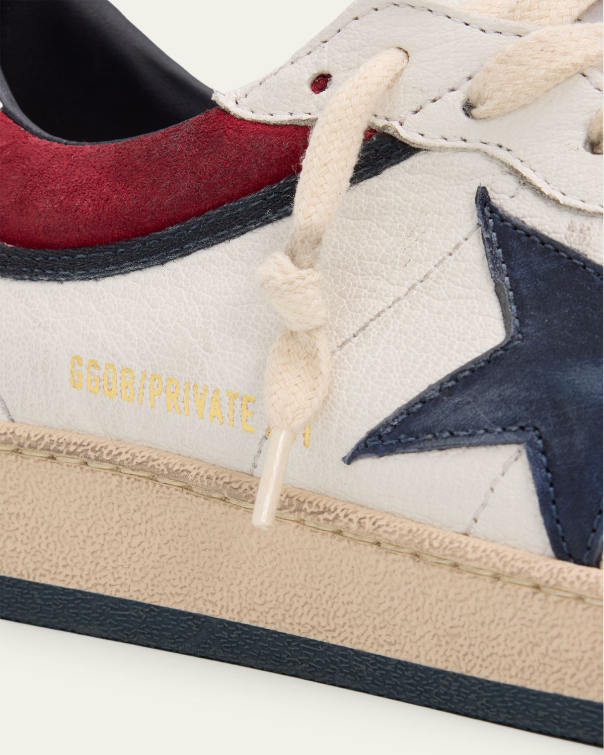 Golden Goose Men's Ballstar Leather and Suede Low-Top Sneakers | Thumbnail 3 Golden Goose Men's Ballstar Leather and Suede Low-Top Sneakers | Thumbnail 3