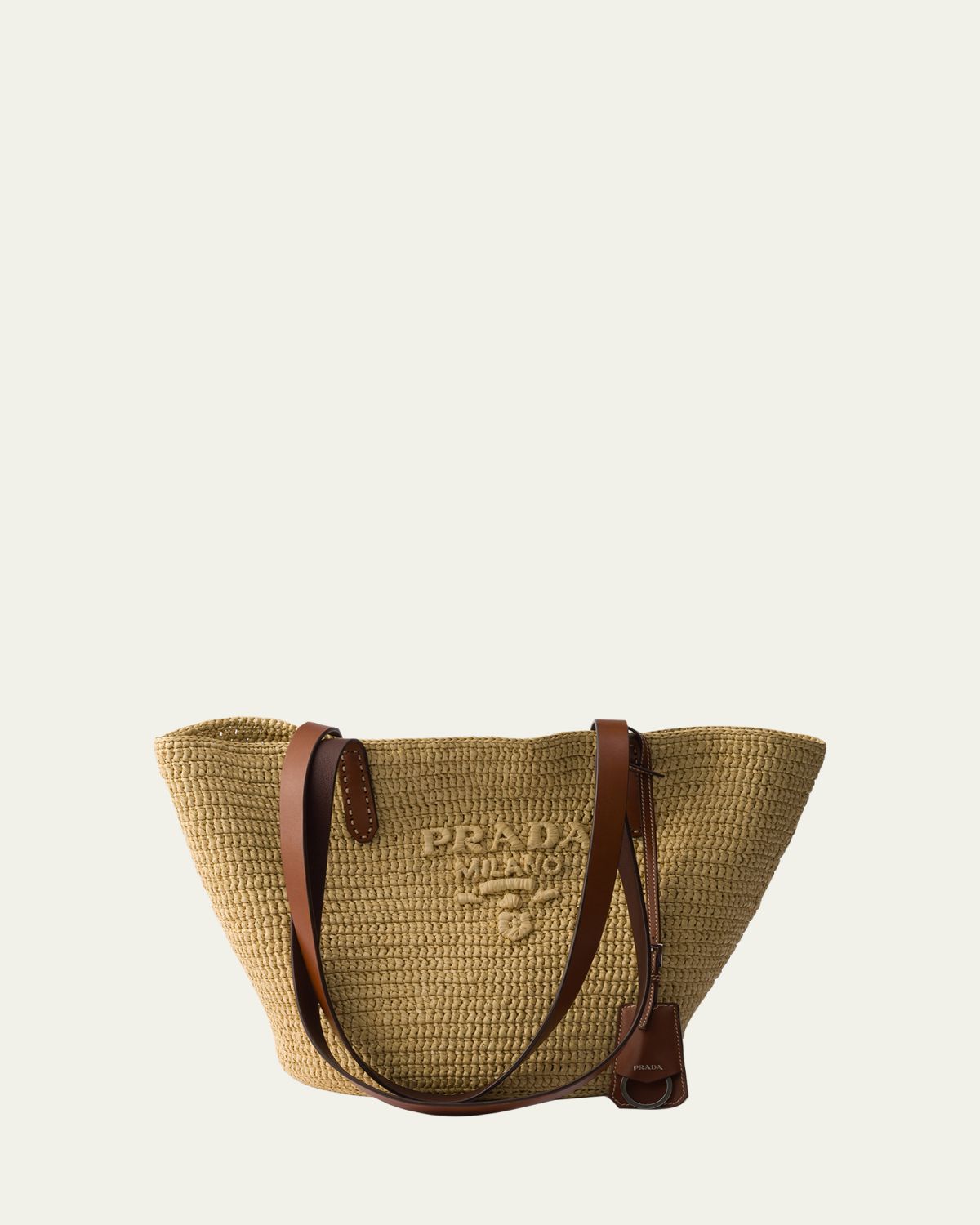 Prada Crochet Viscose Raffia Tote Bag
