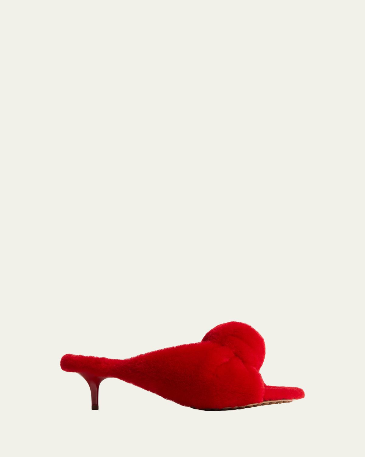 Bottega Veneta Carded Merino Wool Knotted Kitten-Heel Sandals