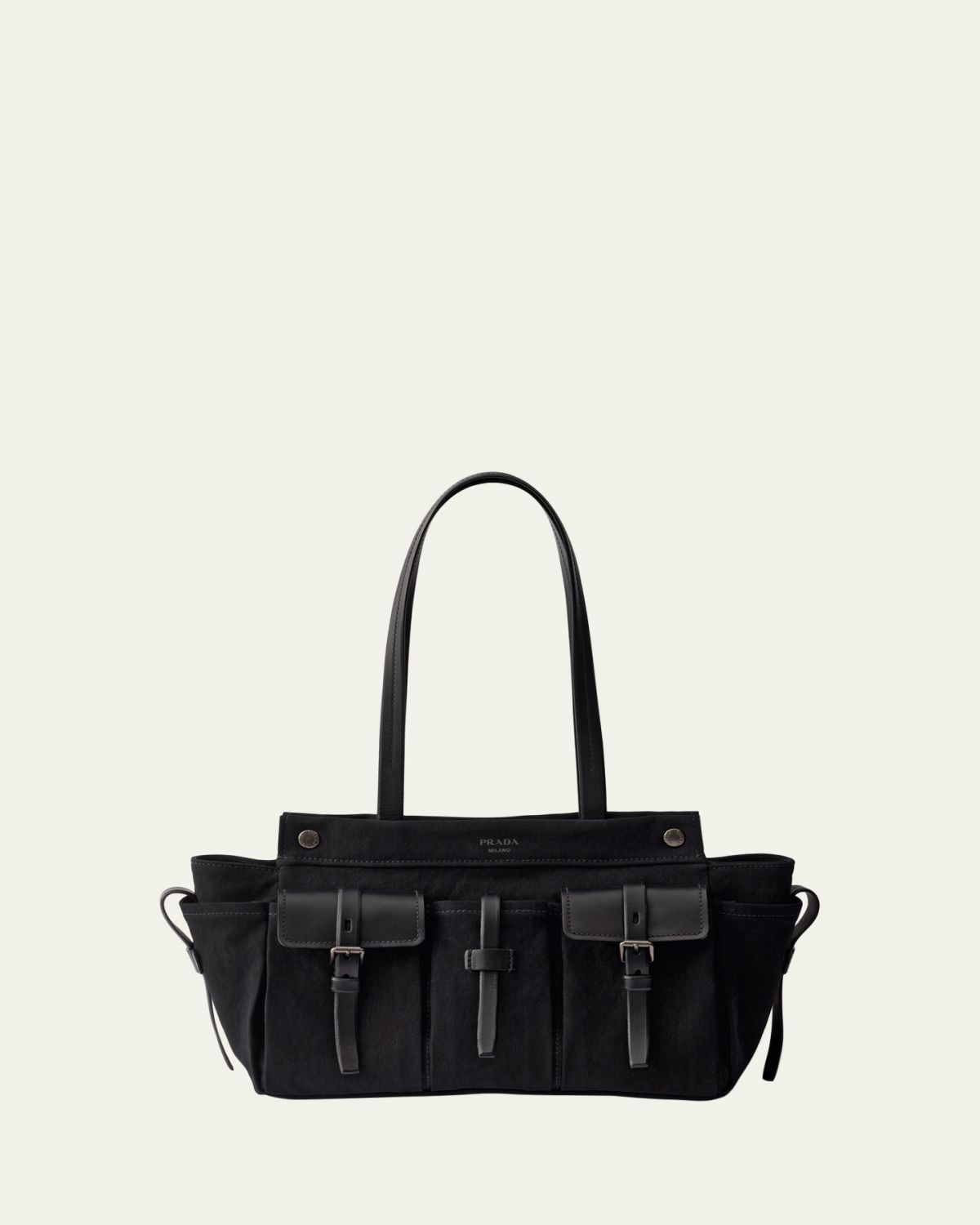 Prada Cotton Canvas Shoulder Bag