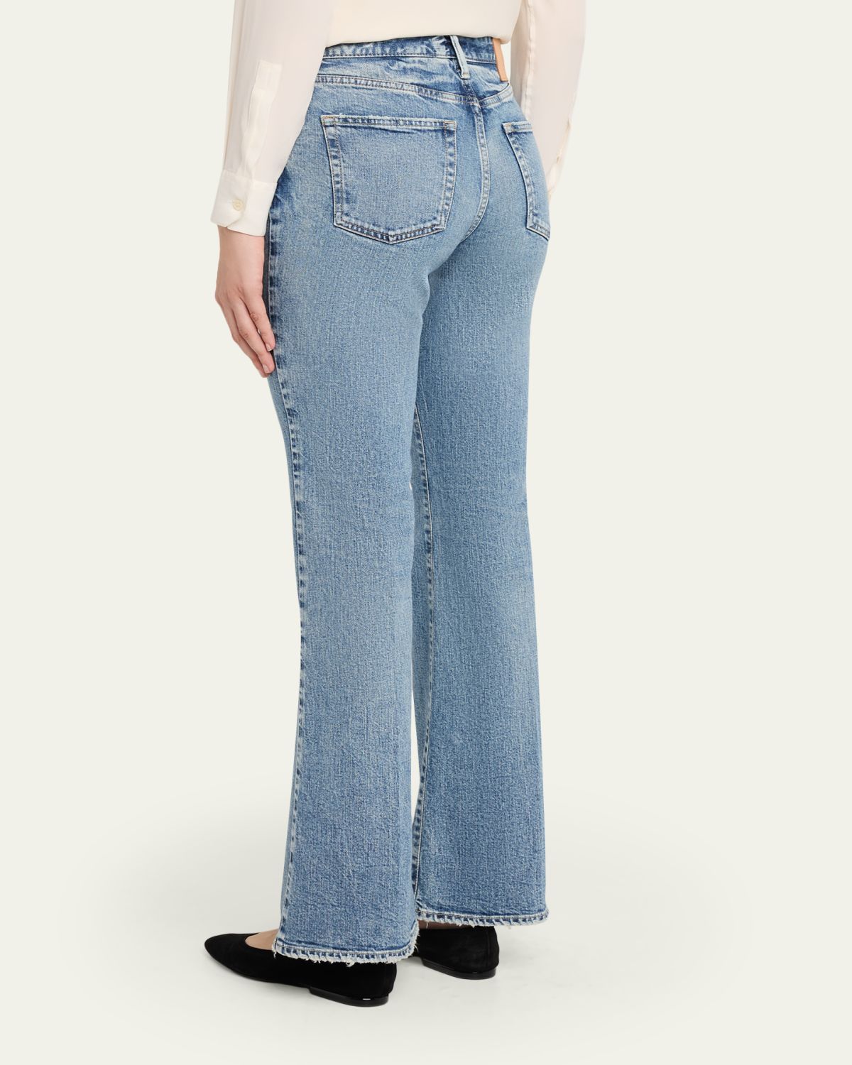 MOUSSY VINTAGE Washed Denim Mid-Rise Flared Jeans | Thumbnail 3
