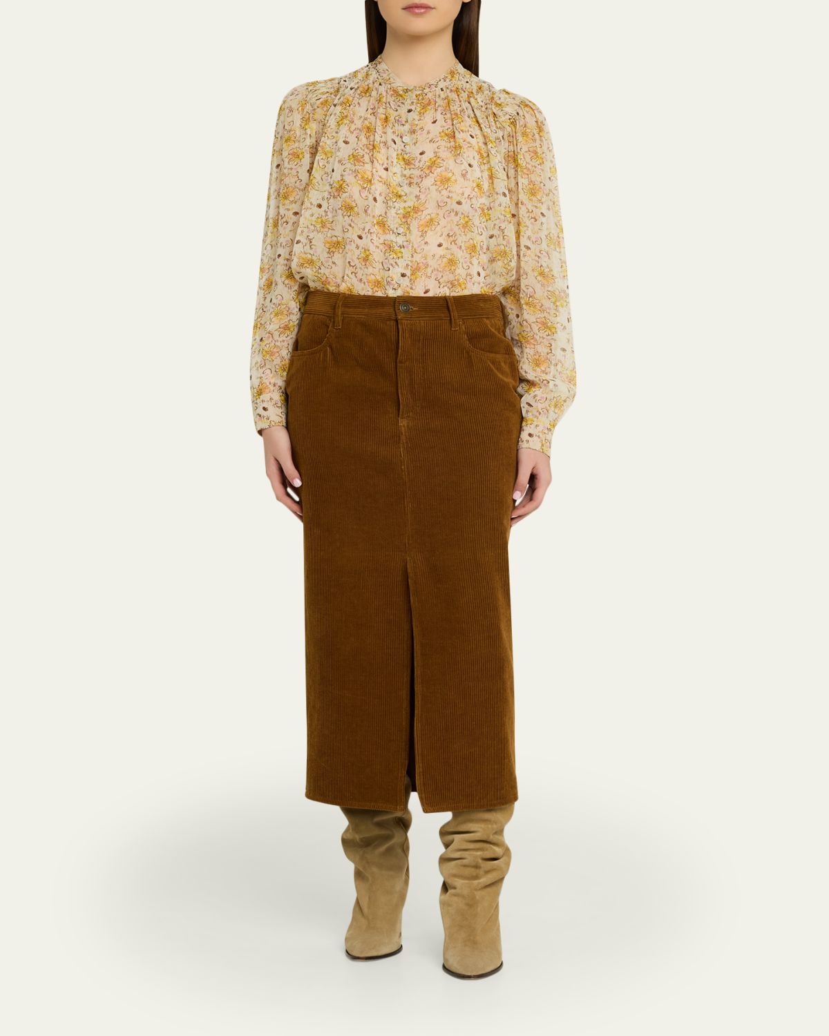 Etoile Isabel Marant Odalie Corduroy Midi Skirt | Thumbnail 2 Etoile Isabel Marant Odalie Corduroy Midi Skirt | Thumbnail 2