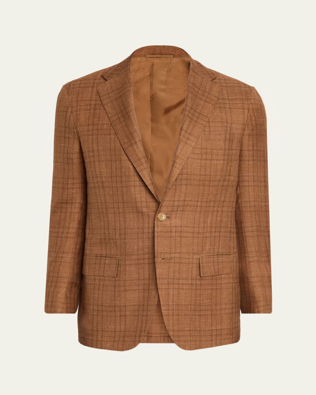 Kiton Men's Cashmere Linen Plaid Sport Coat