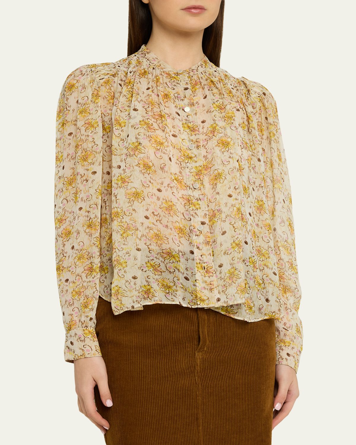 Etoile Isabel Marant Florine Floral Georgette Blouse | Thumbnail 4