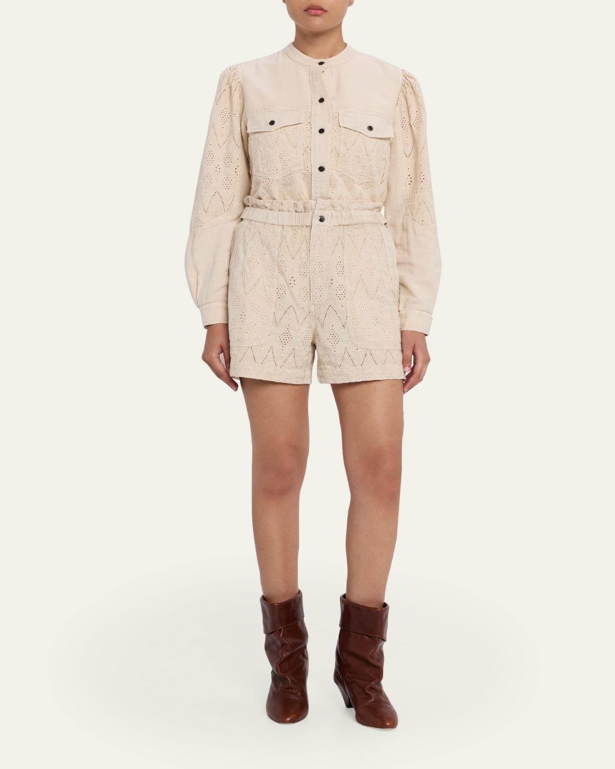 Etoile Isabel Marant Kisha Eyelet-Embroidered Twill Shorts | Thumbnail 2 Etoile Isabel Marant Kisha Eyelet-Embroidered Twill Shorts | Thumbnail 2