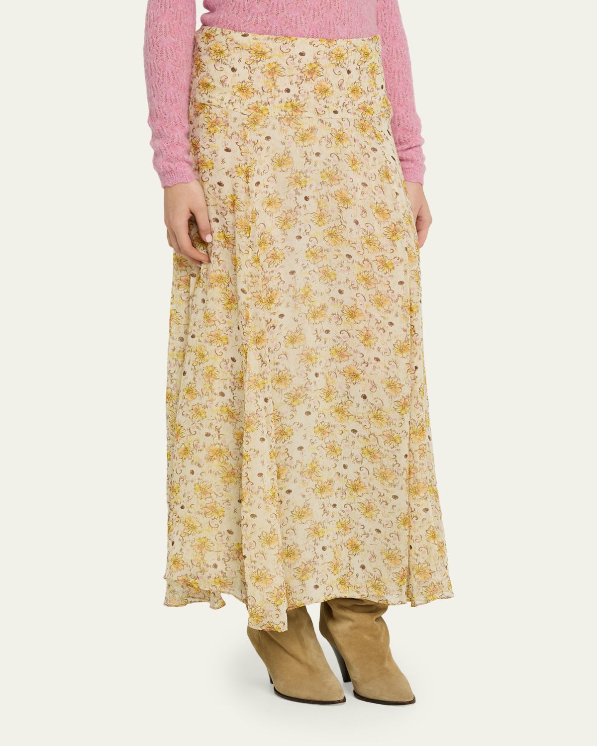 Etoile Isabel Marant Fran Floral Georgette Maxi Skirt | Thumbnail 4