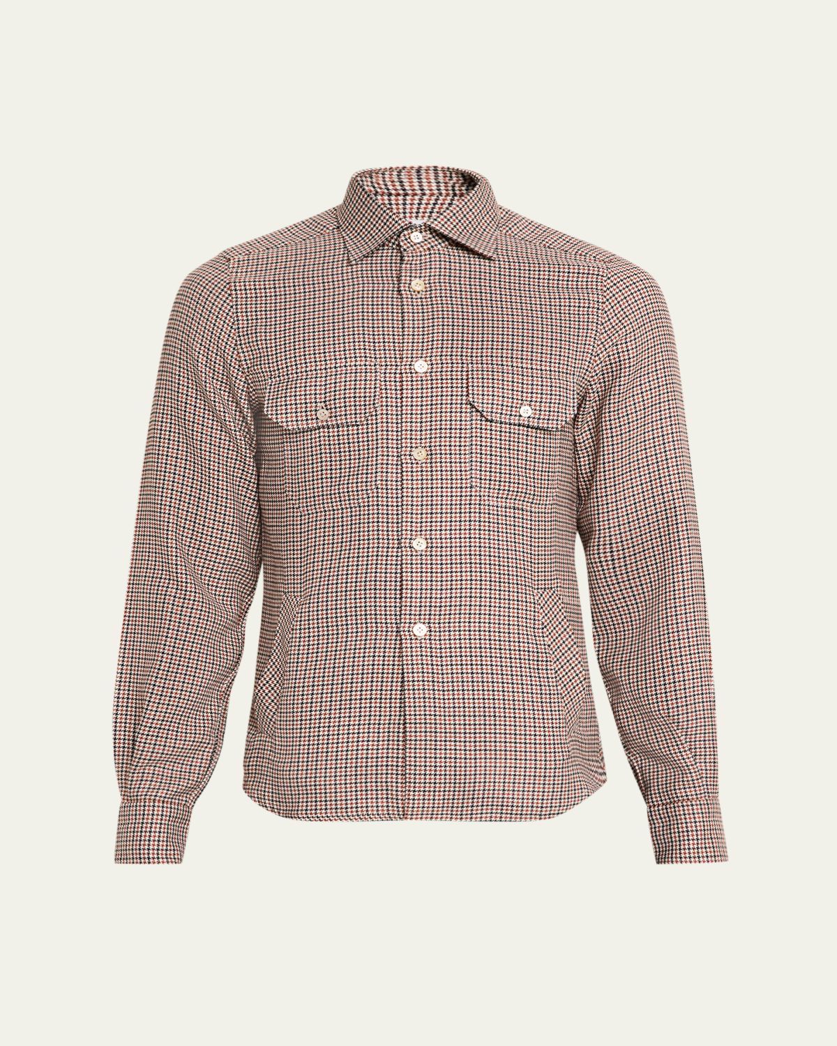 Kiton Men's Cashmere, Silk and Linen Flap-Pocket Overshirt