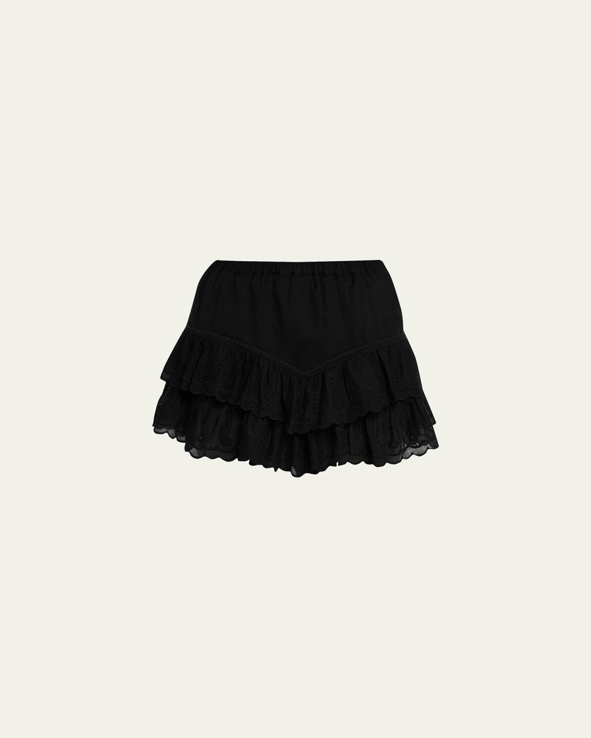 Etoile Isabel Marant Jocadia Embroidered Tiered Mini Skirt