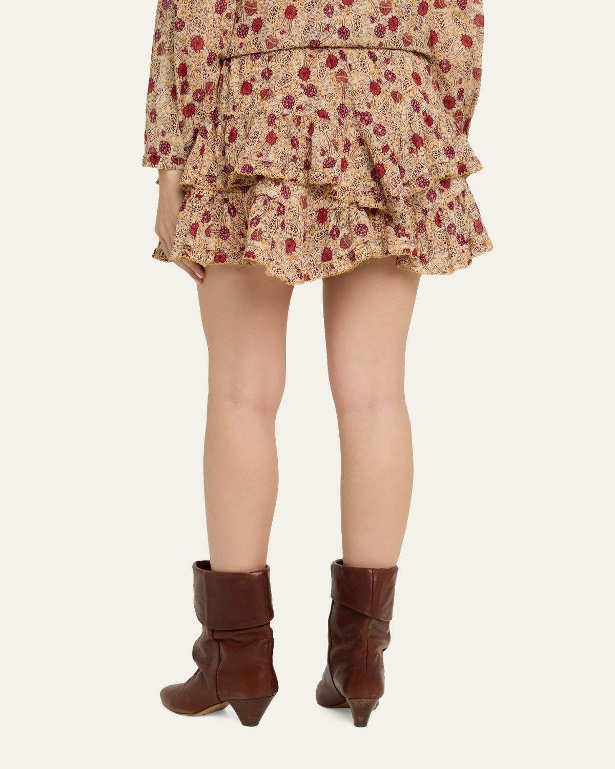 Etoile Isabel Marant Jocadia Floral Ruffled Cotton Miniskirt | Thumbnail 3 Etoile Isabel Marant Jocadia Floral Ruffled Cotton Miniskirt | Thumbnail 3