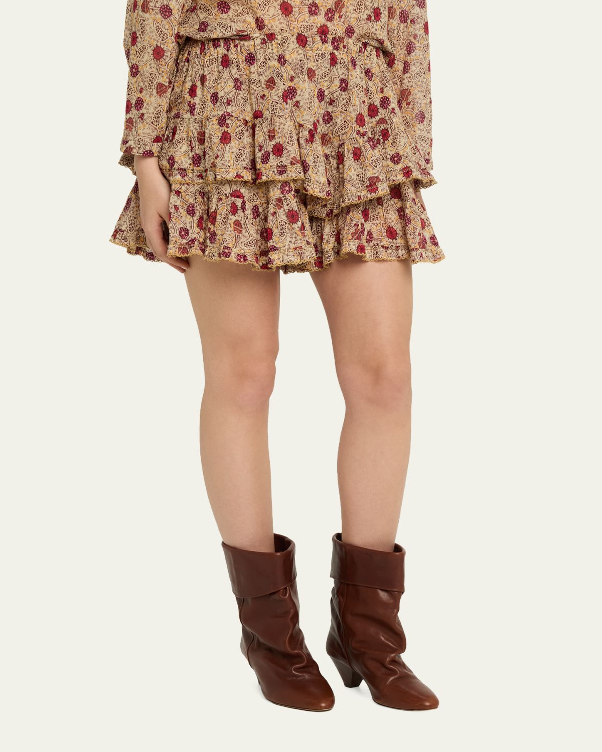 Etoile Isabel Marant Jocadia Floral Ruffled Cotton Miniskirt | Thumbnail 4 Etoile Isabel Marant Jocadia Floral Ruffled Cotton Miniskirt | Thumbnail 4