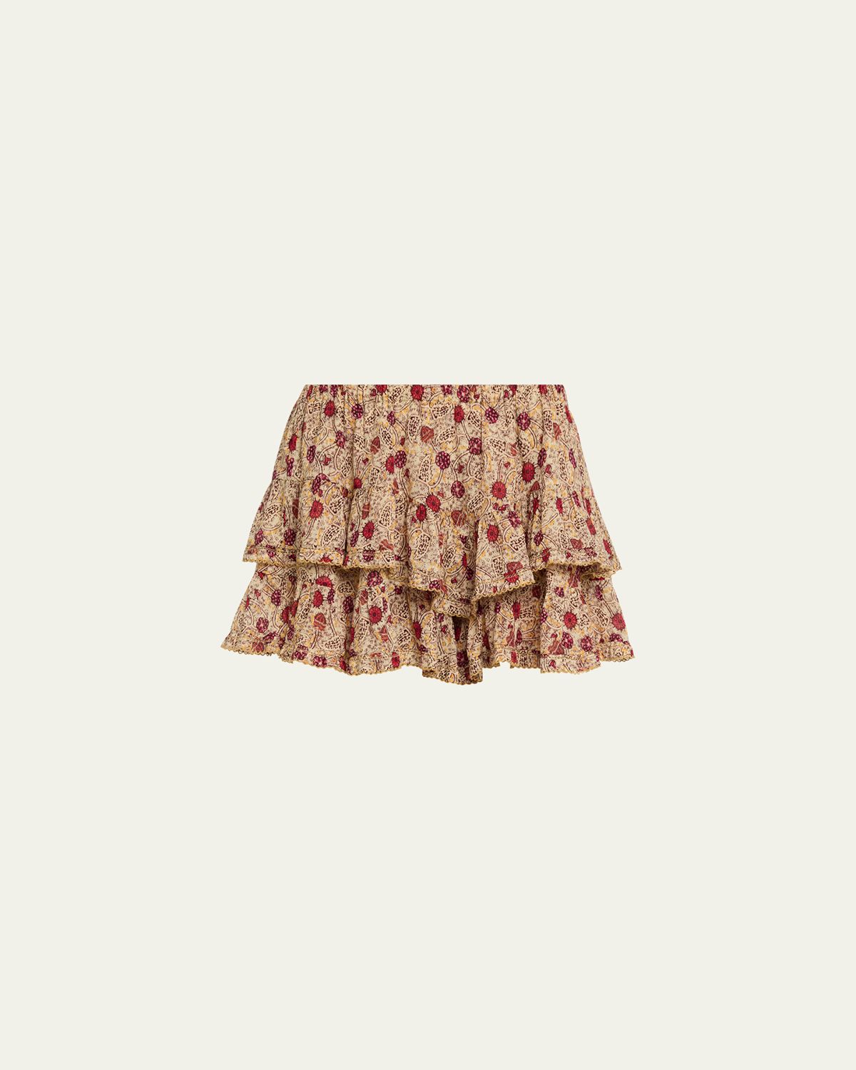 Etoile Isabel Marant Jocadia Floral Ruffled Cotton Miniskirt