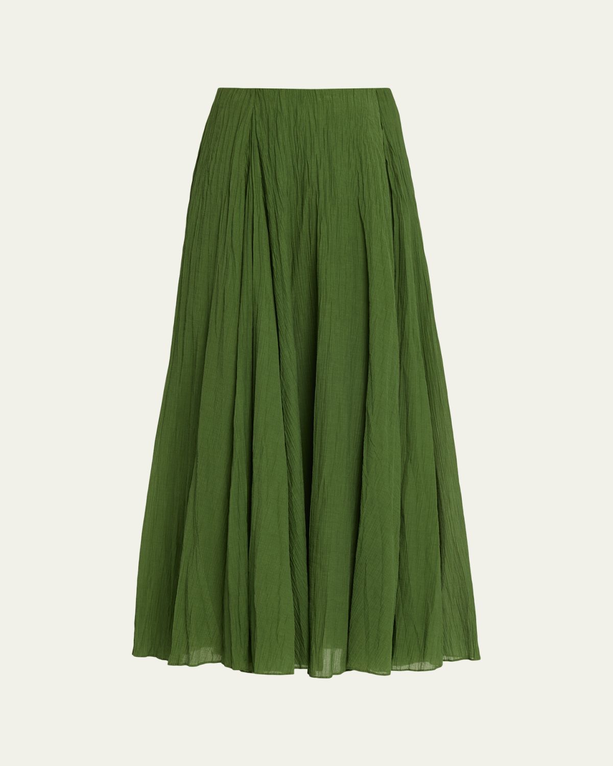 Vince Crinkled Plissé Cotton-Blend Maxi Skirt