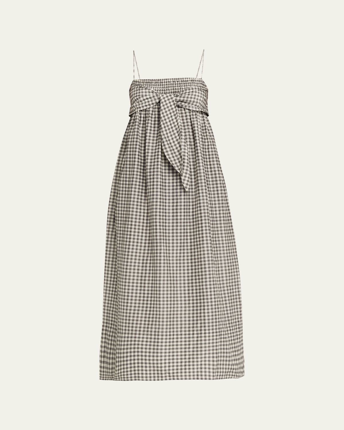 Vince Tie-Front Gingham Midi Dress | Thumbnail 6