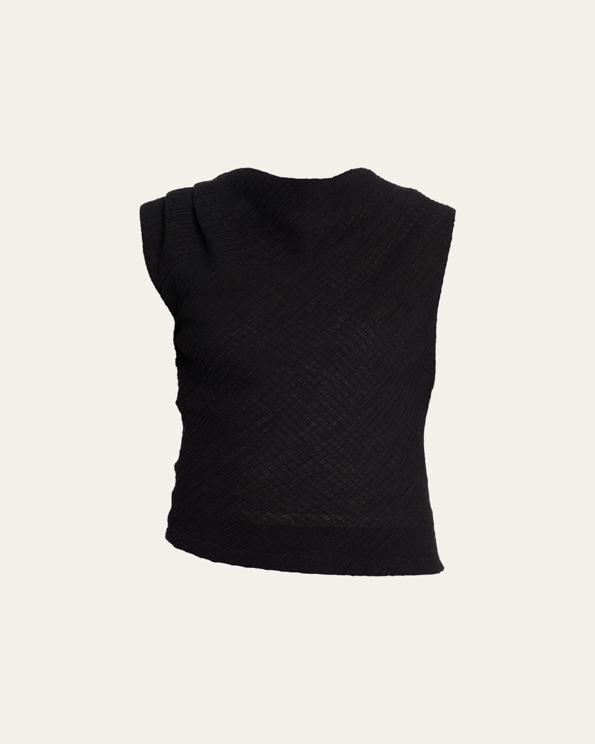 Vince Shadow Grid Cowl-Neck Top