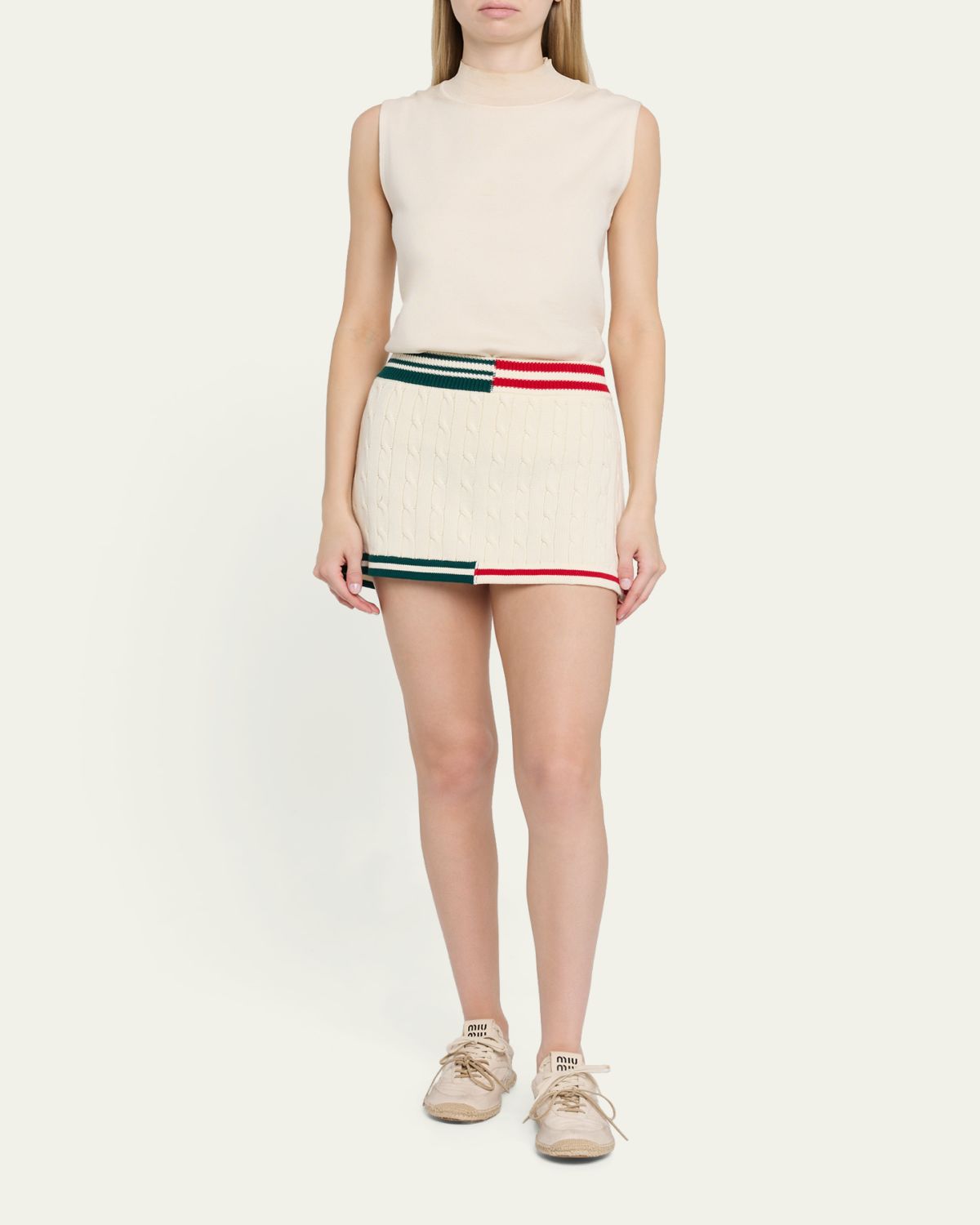 SEROYA Pearson Cable-Knit Mini Skirt | Thumbnail 2 SEROYA Pearson Cable-Knit Mini Skirt | Thumbnail 2