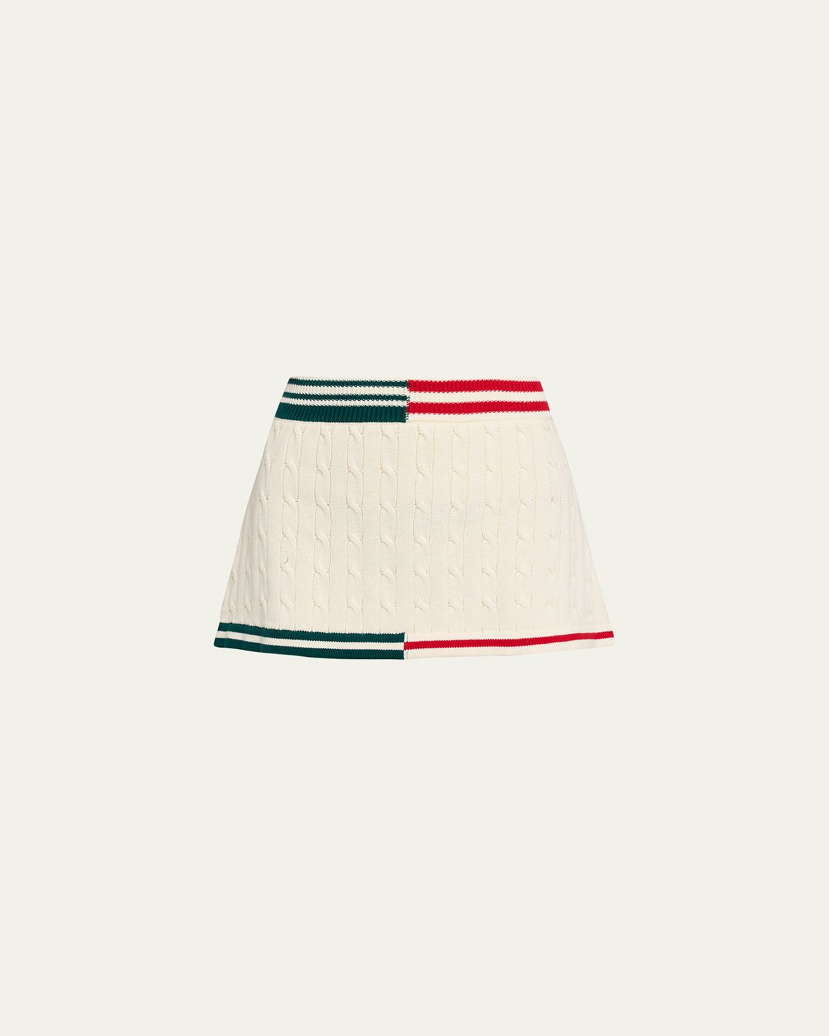 SEROYA Pearson Cable-Knit Mini Skirt