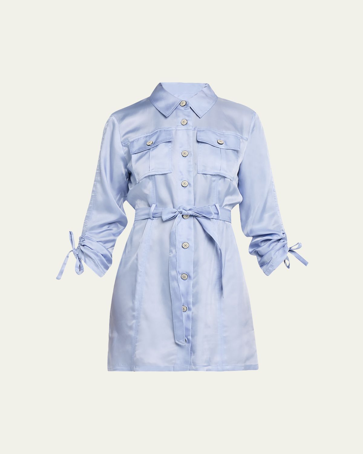 Cinq a Sept Dale Button-Front Satin Shirtdress