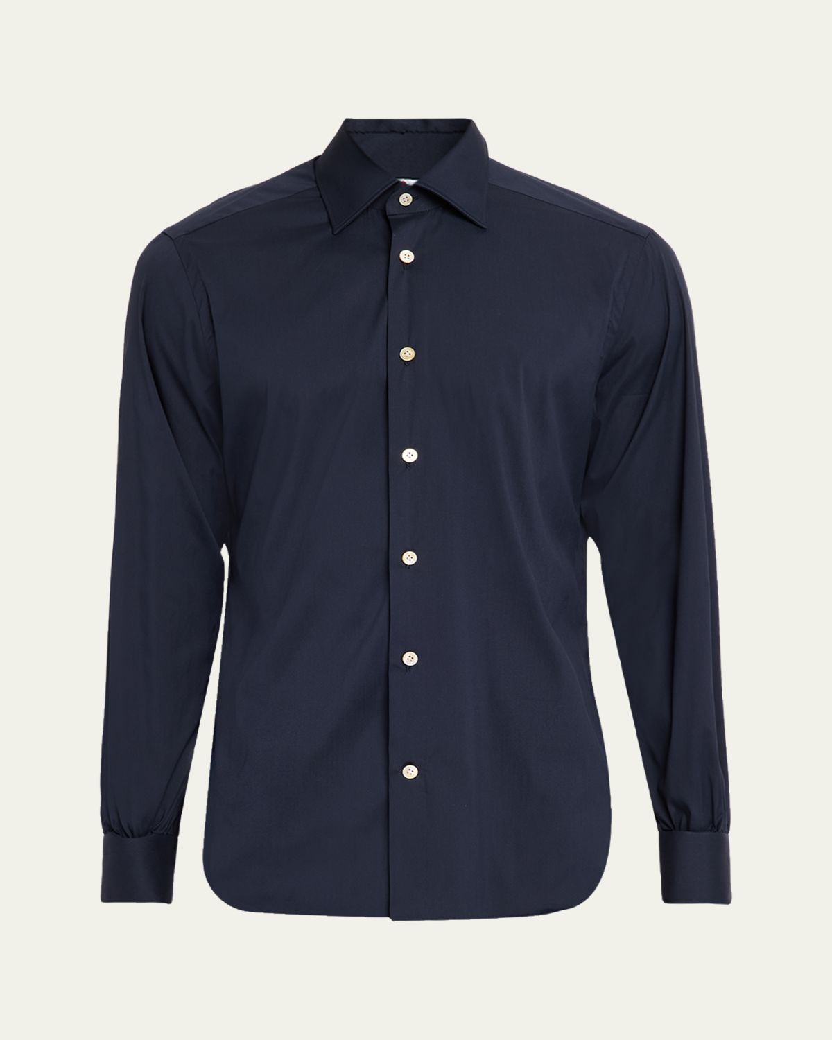 Kiton Men's Solid Cotton Sport Shirt