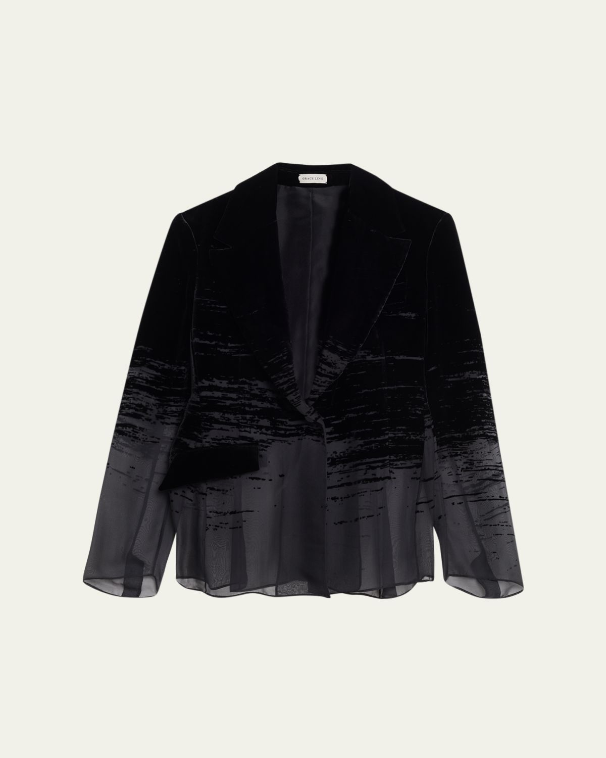 GRACE LING Glitch Devore Velvet Chiffon Tailored Jacket | Thumbnail 6 GRACE LING Glitch Devore Velvet Chiffon Tailored Jacket | Thumbnail 6